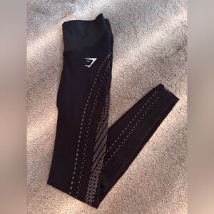Gymshark Black Leggings with Gray Accents